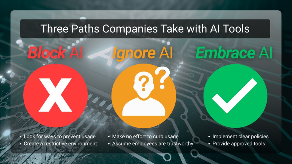 Shadow AI in the Workplace - three paths companies take with AI tools